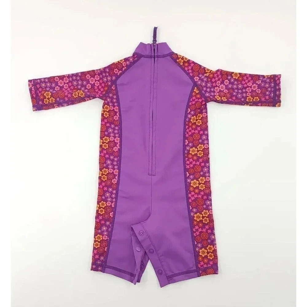 Rei Rashguard Suit Baby Girl 12 Months Infants Purple Sea-Floral Print One Piece